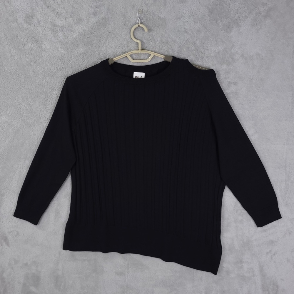 Planet by Lauren G Sweater Womens One Size Black Asymmetrical Cold Shoulder
